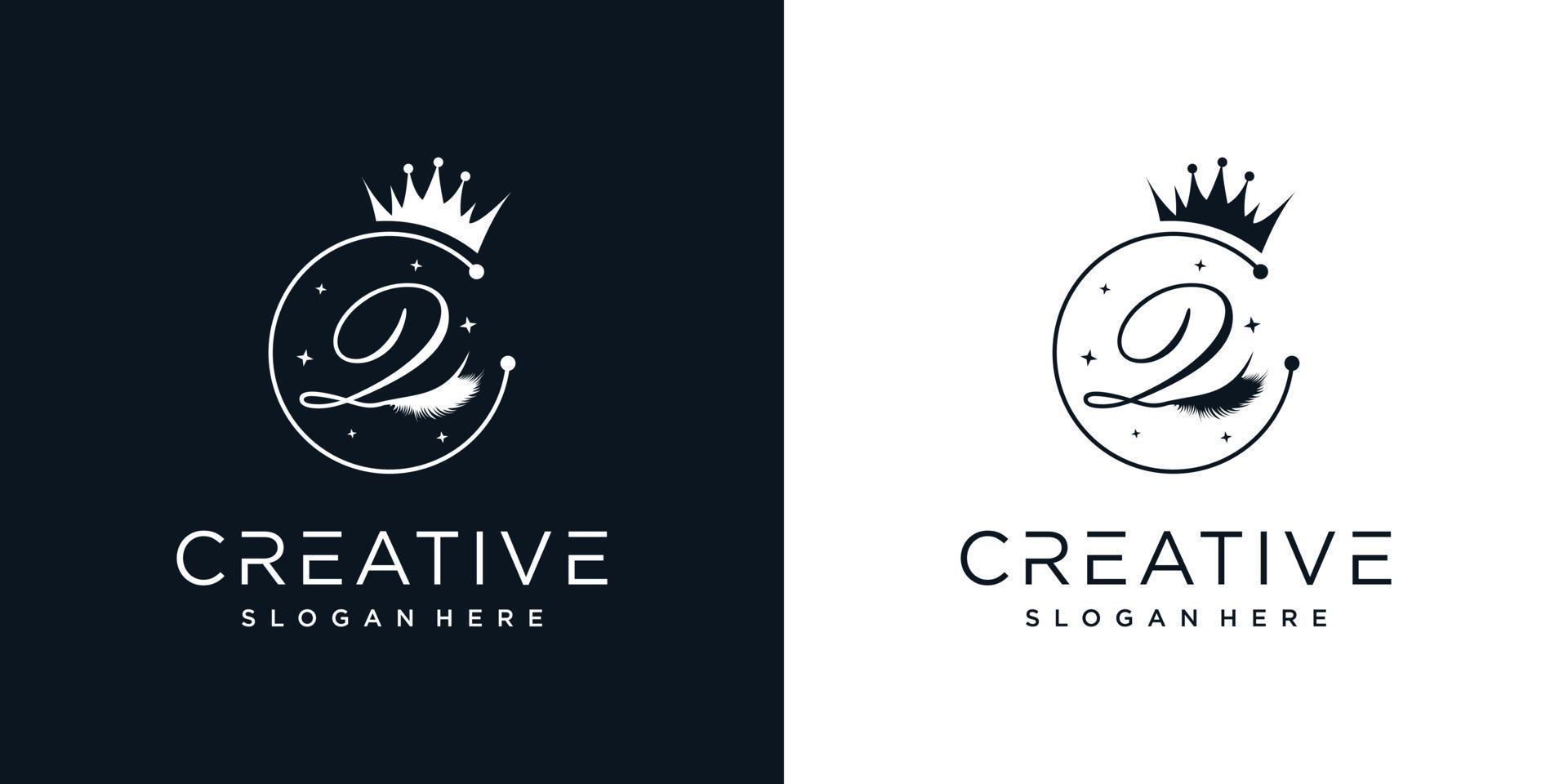 Eyelash logo creative concept with combination letter Z Premium Vector