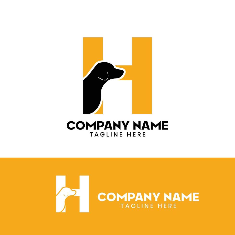 Letter H Dog Logo Design Template Inspiration, Dog Vector, Initial Logo vector