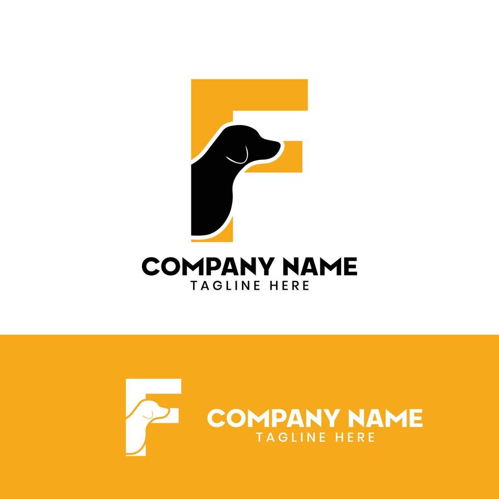 Letter F Dog Logo Design Template Inspiration, Dog Vector, Initial Logo vector