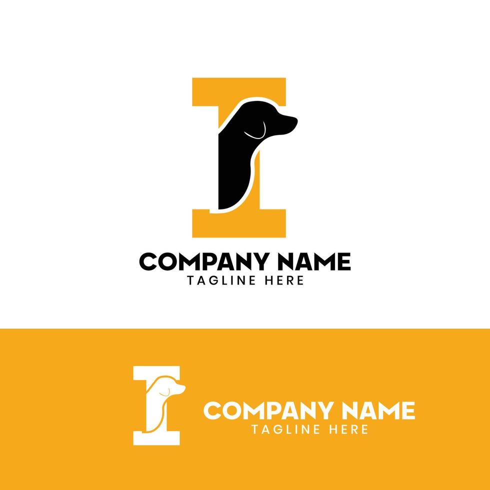 Letter I Dog Logo Design Template Inspiration, Dog Vector, Initial Logo vector