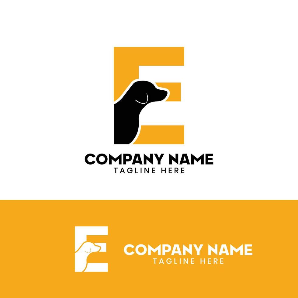 Letter E Dog Logo Design Template Inspiration, Dog Vector, Initial Logo vector