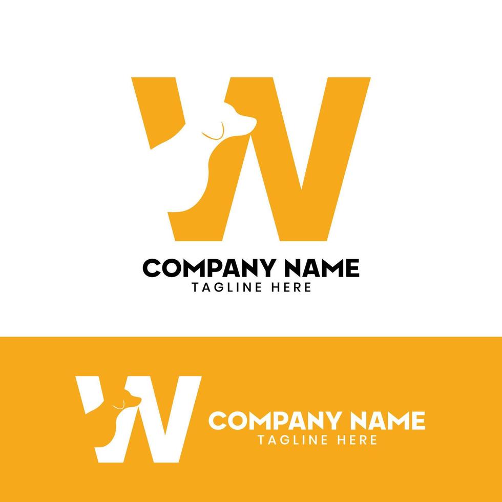 Letter W Dog Logo Design Template Inspiration, Dog Vector, Initial Logo vector