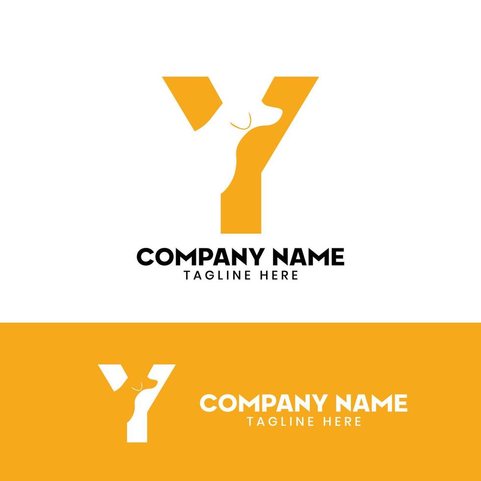 Letter Y Dog Logo Design Template Inspiration, Dog Vector, Initial Logo vector