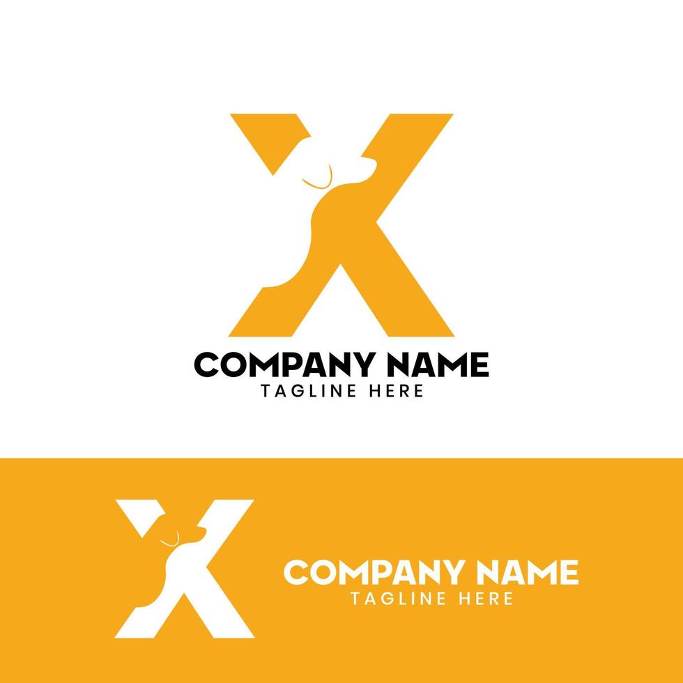 Letter X Dog Logo Design Template Inspiration, Dog Vector, Initial Logo vector