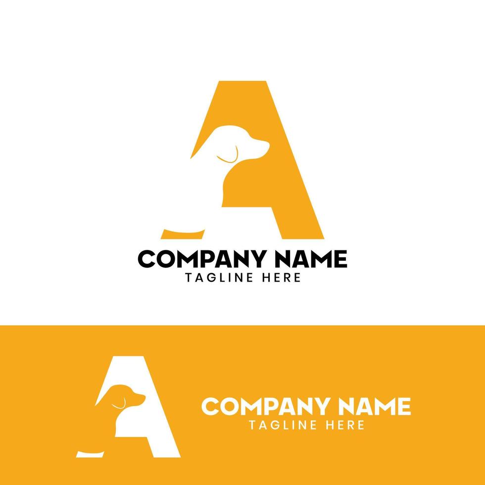 Letter A Dog Logo Design Template Inspiration, Dog Vector, Initial Logo vector
