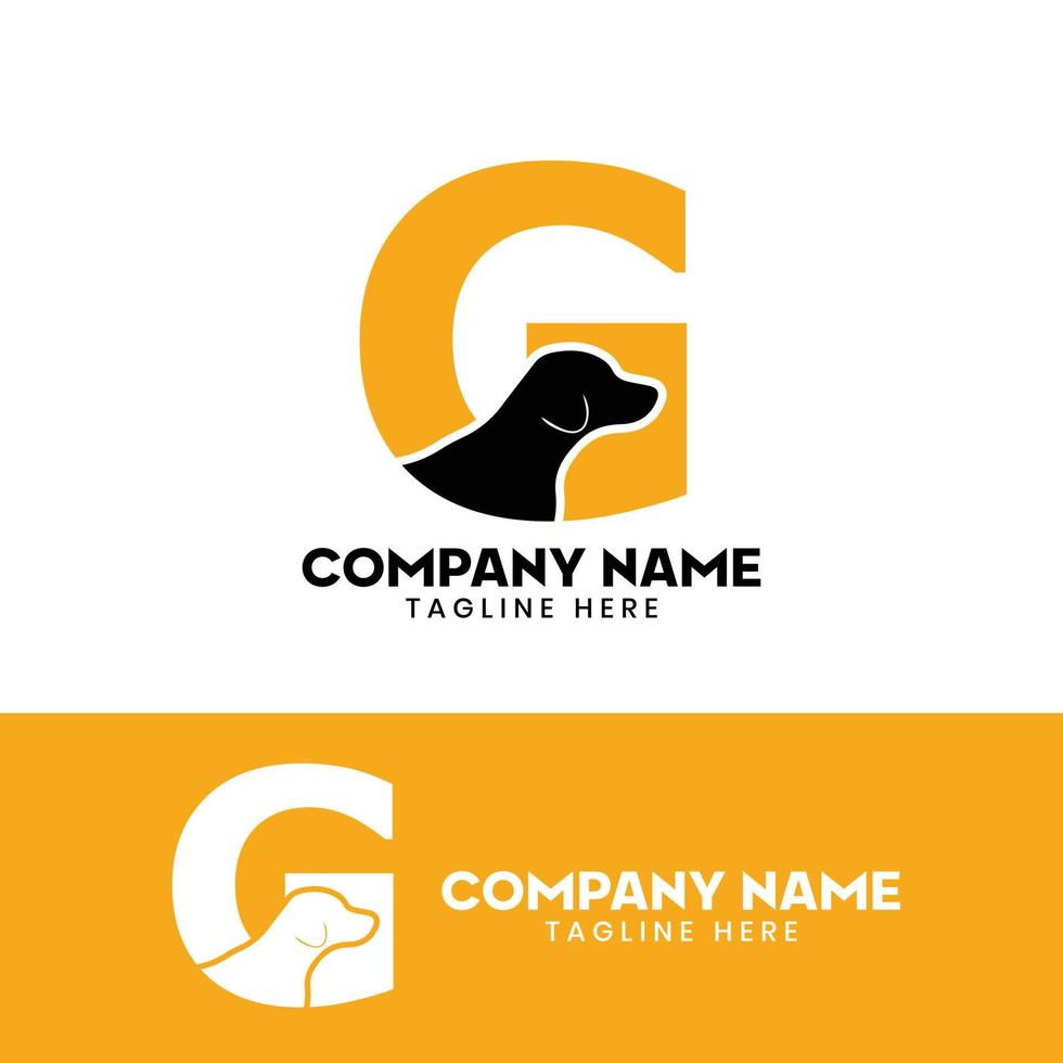 inspiración de plantilla de diseño de logotipo de perro letra g, vector de perro, logotipo inicial