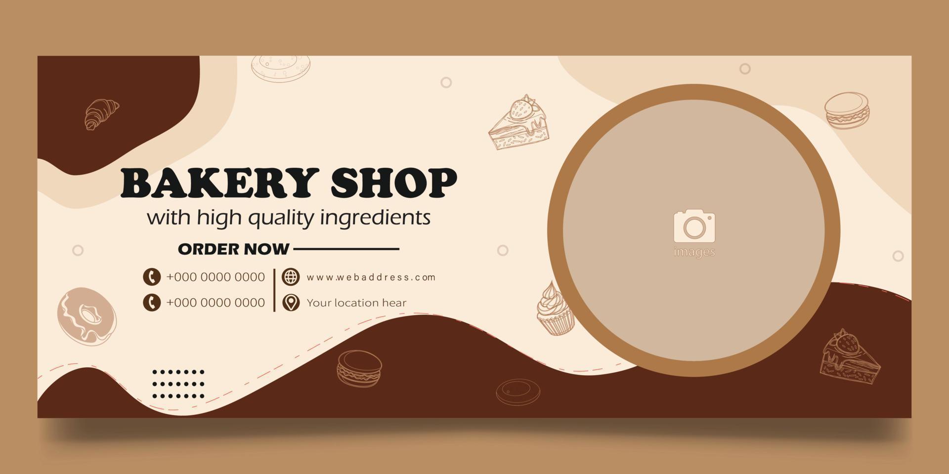 Bakery shop web banner vector