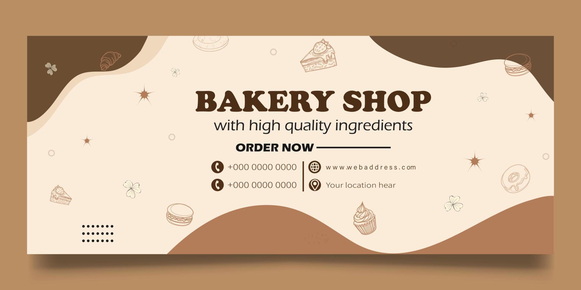 Bakery shop web banner vector