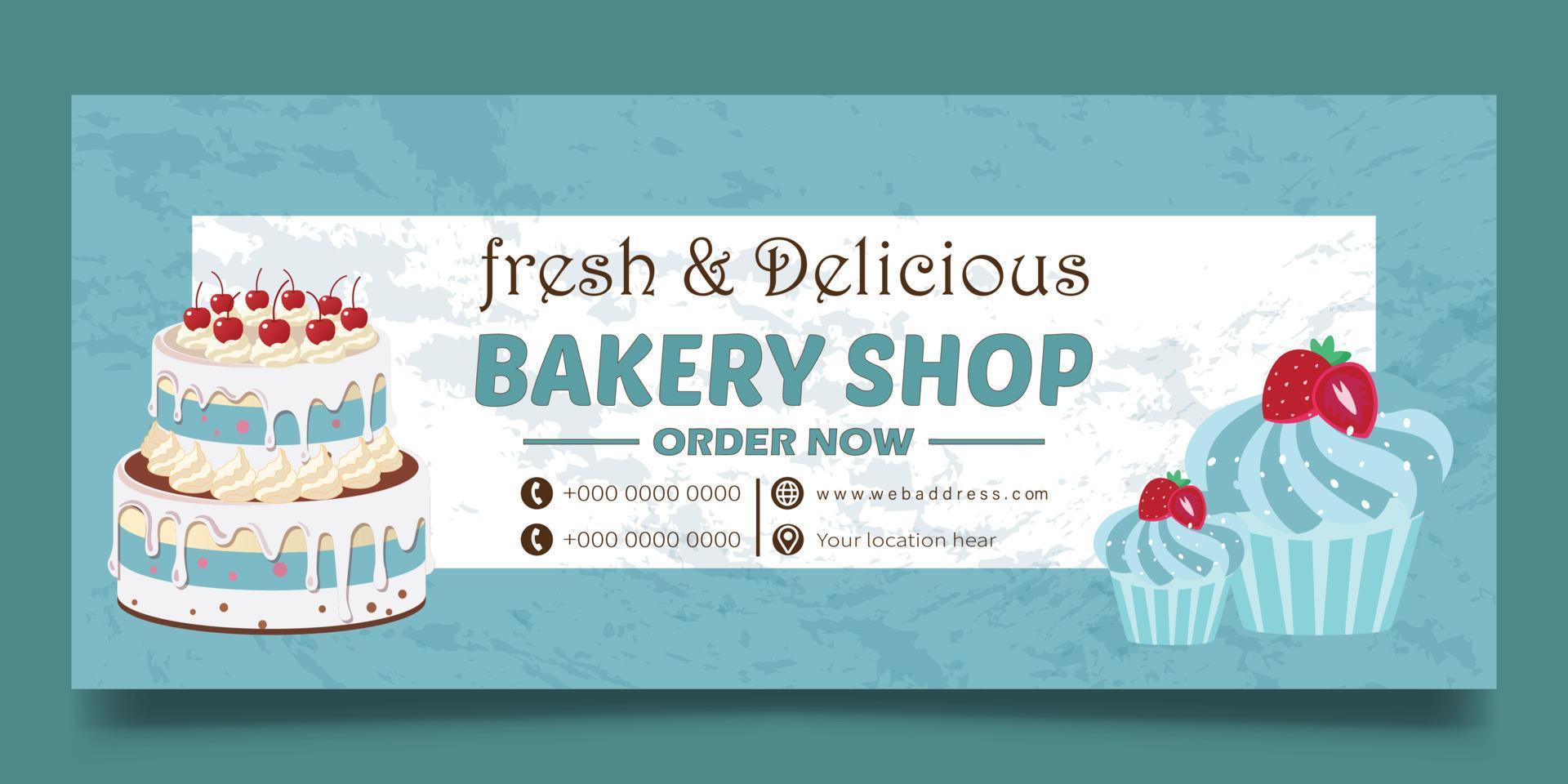 Bakery web banner vector