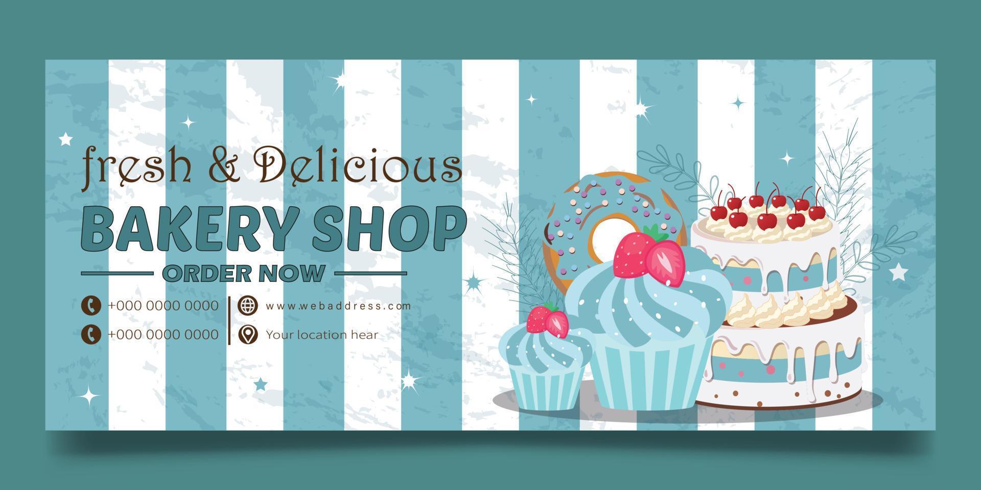 Bakery web banner vector