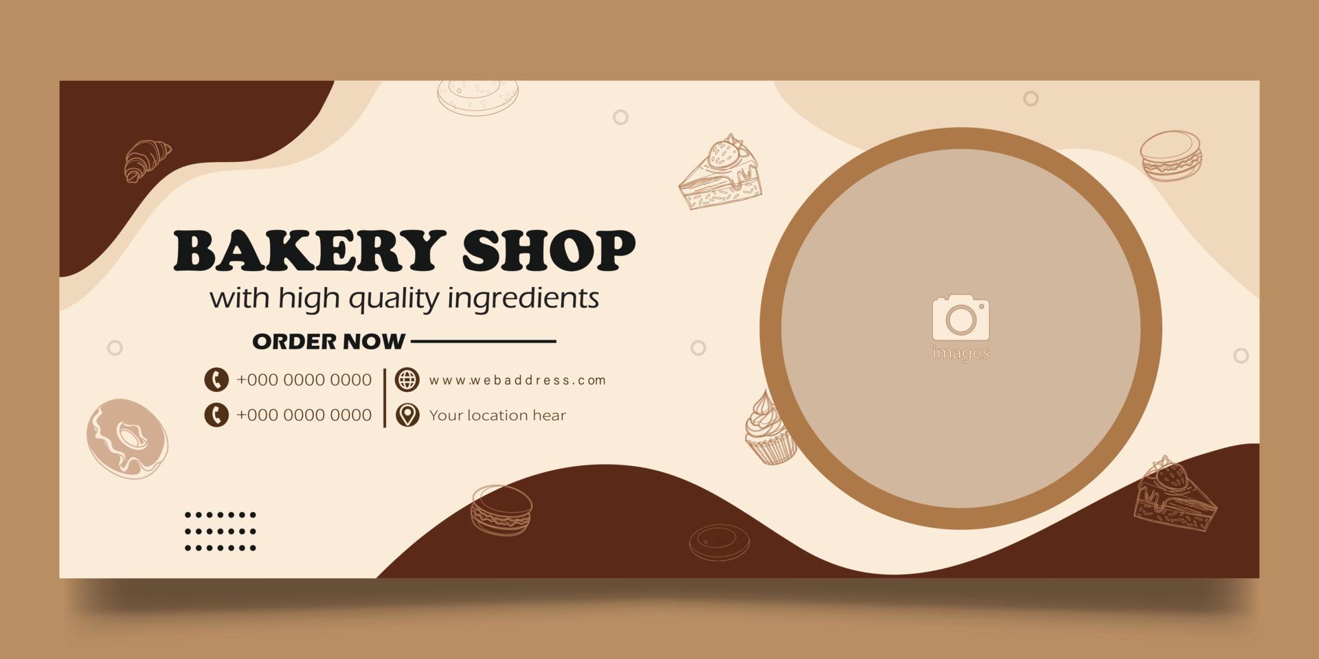 banner web de panadería vector