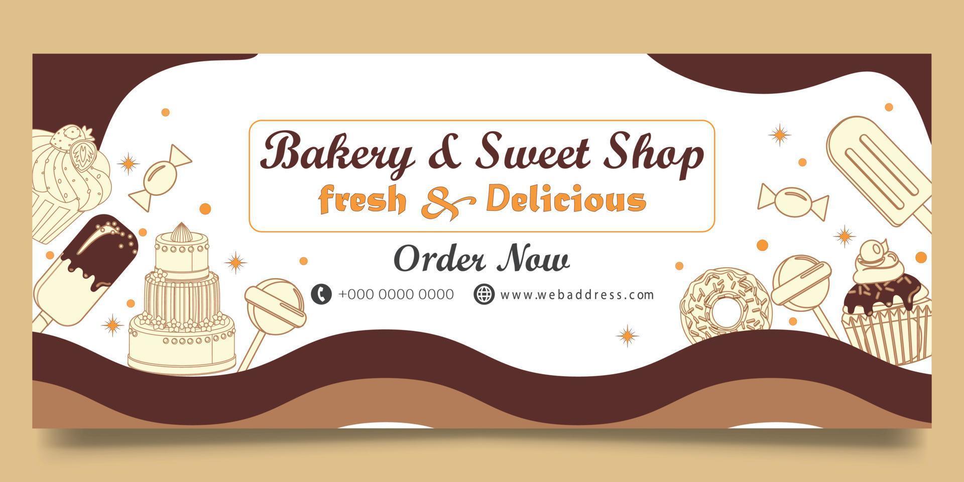 Bakery web banner vector