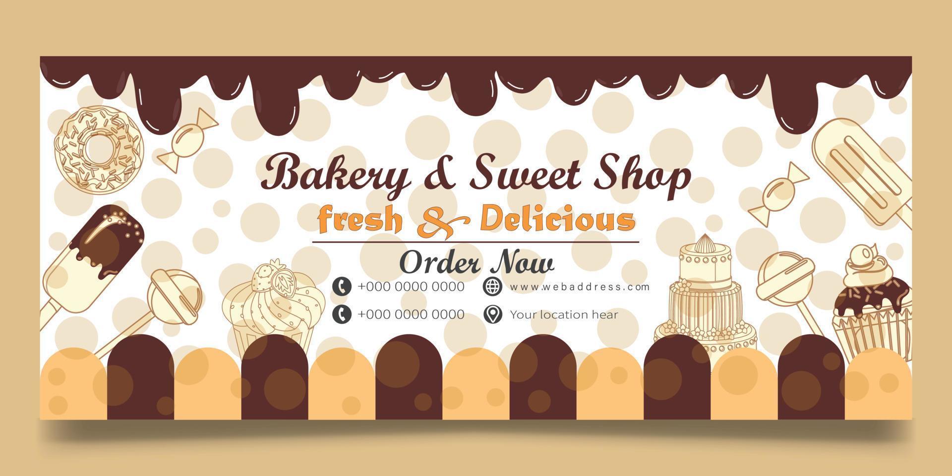 Bakery web banner vector