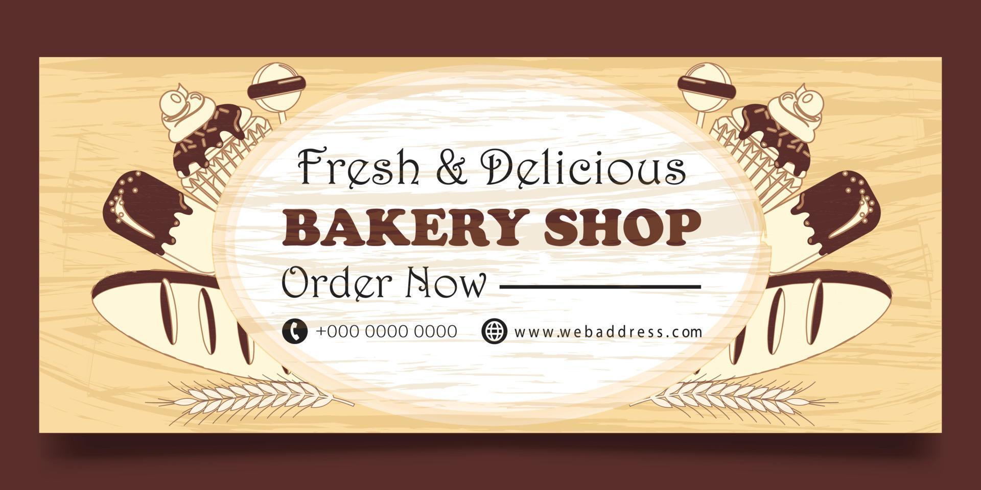 Bakery web banner vector