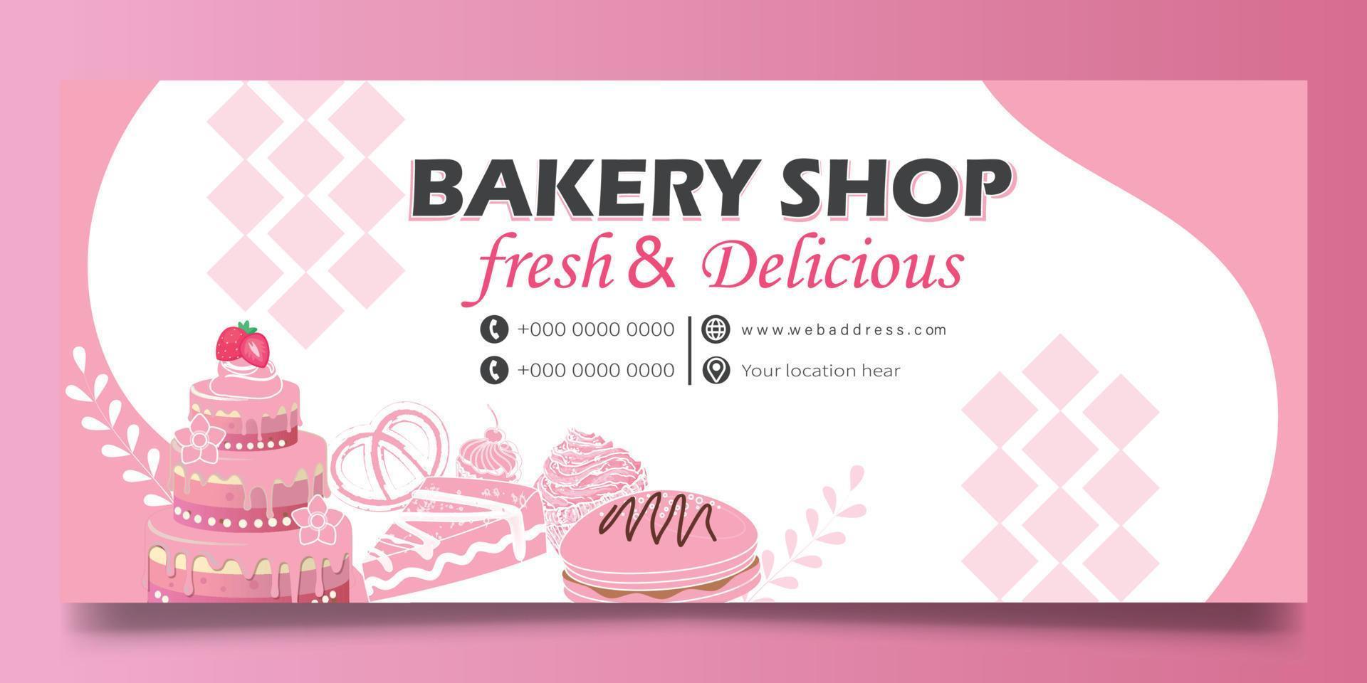 pancarta web de panadería vector