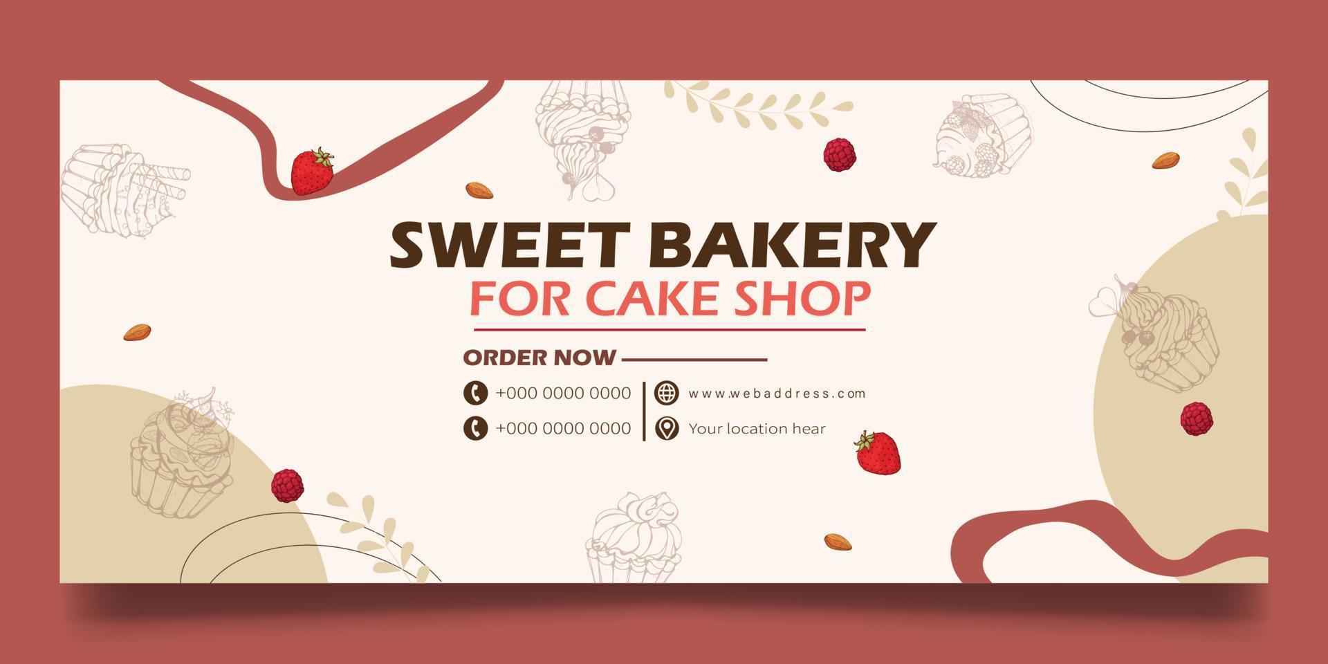 Bakery shop web banner vector