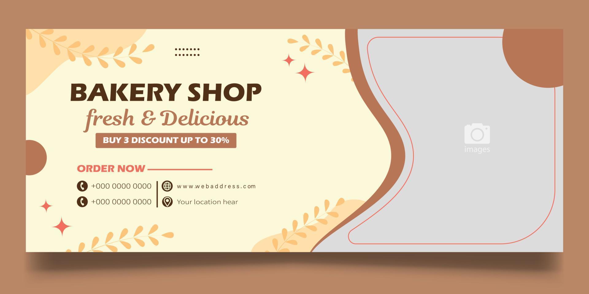 Bakery shop web banner vector