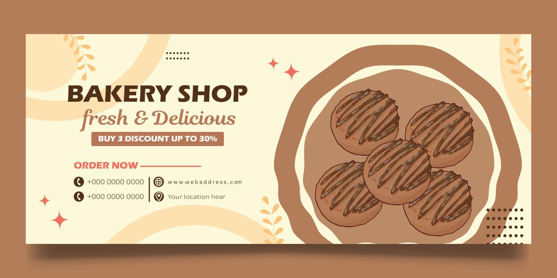 Bakery shop web banner vector