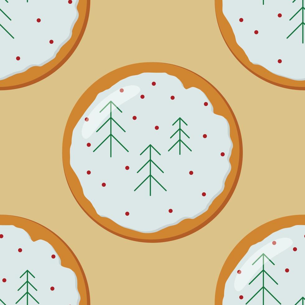 Snowflakes and Christmas trees seamless pattern. vector