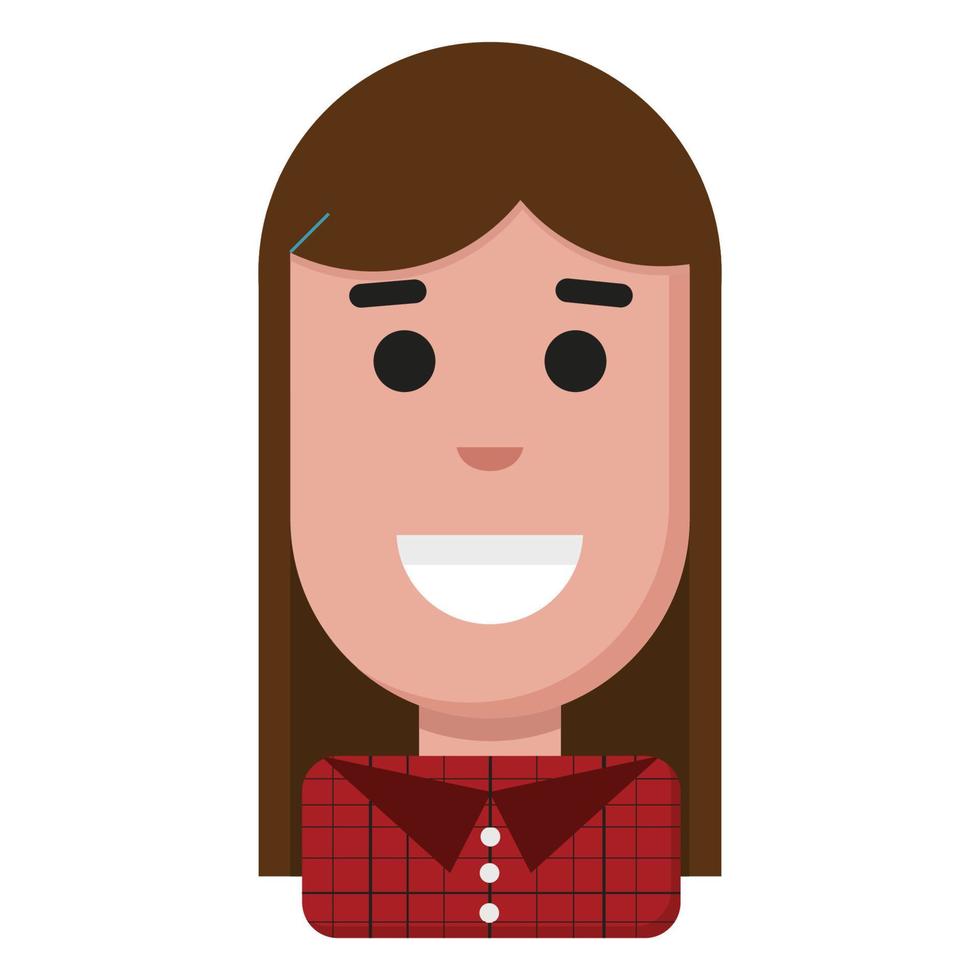 icono de chica sencilla. ilustración vectorial pelo largo vector