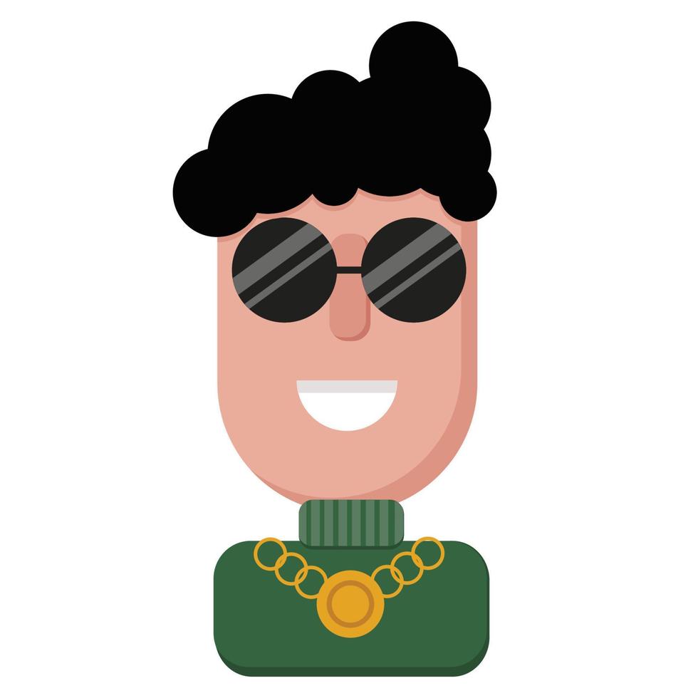 icono de hombre en estilo plano. vector. en lentes oscuros vector