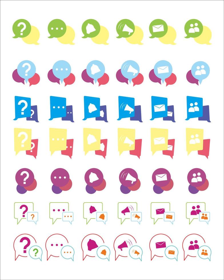 set mark question, typing, notification, speak, group, massage or email icon vector illustration EPS10