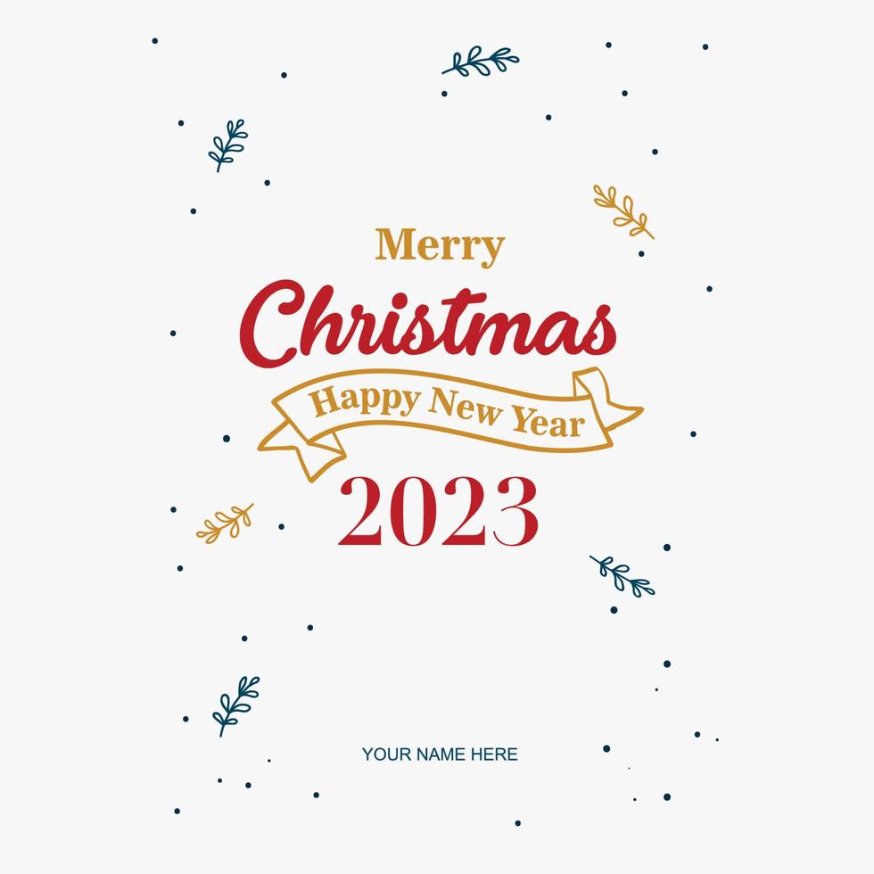 Merry Christmas and happy new year 2023 greeting card. Vector Design