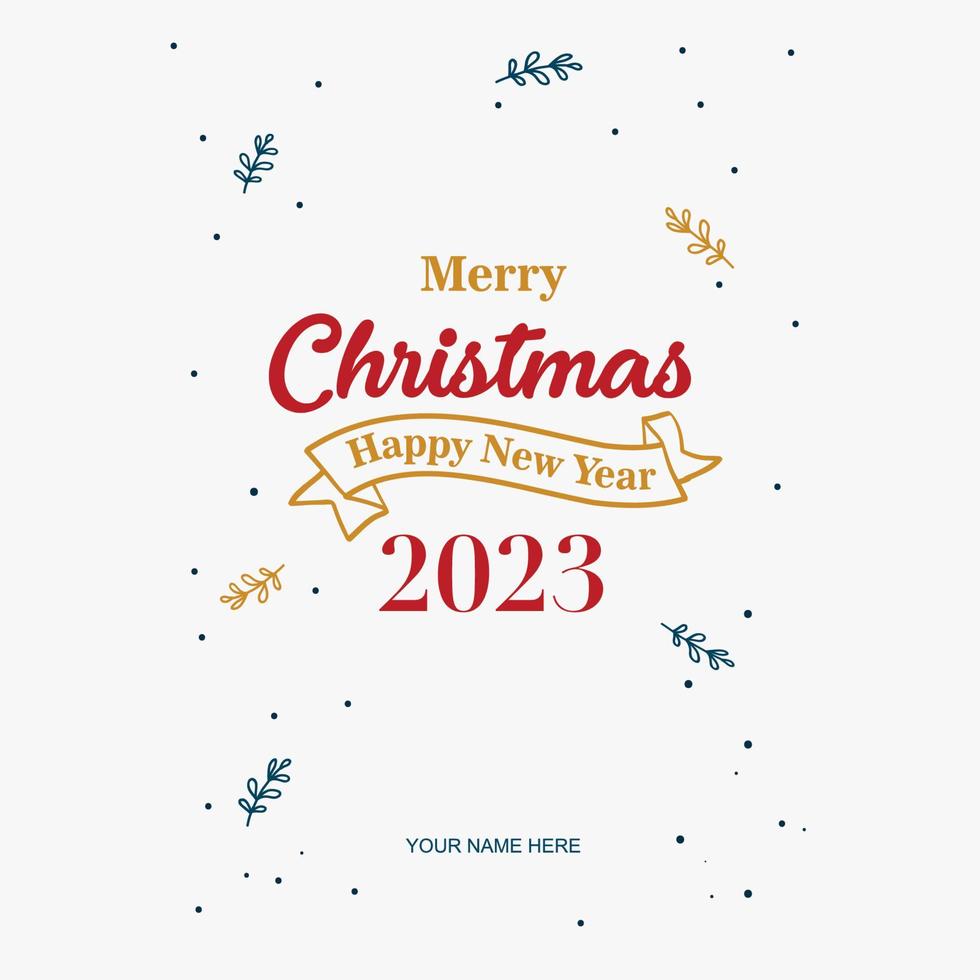 feliz navidad y feliz año nuevo 2023 tarjeta de felicitación. diseño vectorial vector