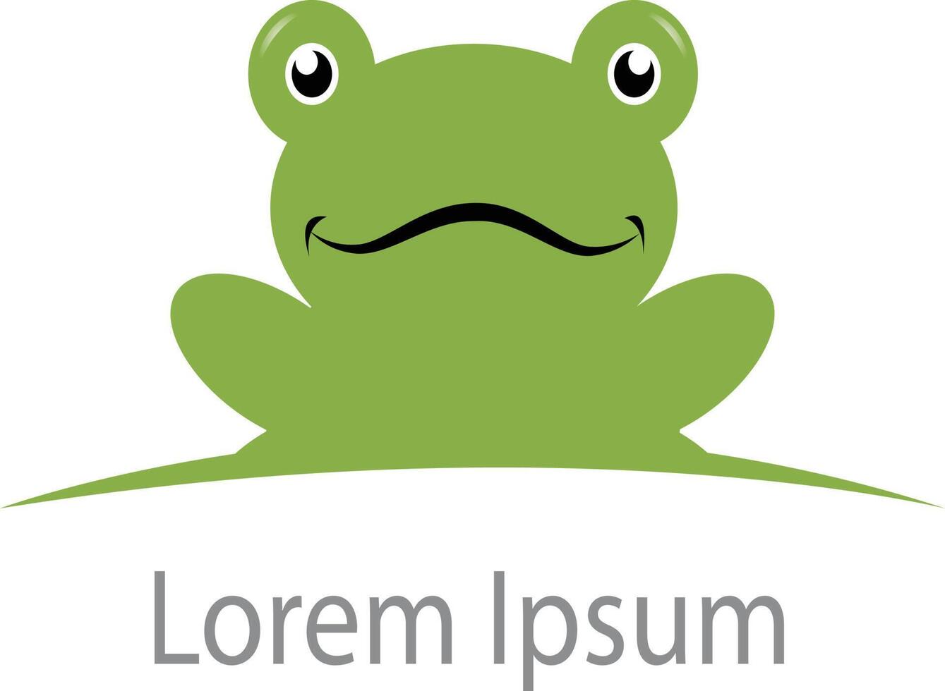 Frog vector logo design. Frog toad icon symbol vector template. Frog head logo design icon.