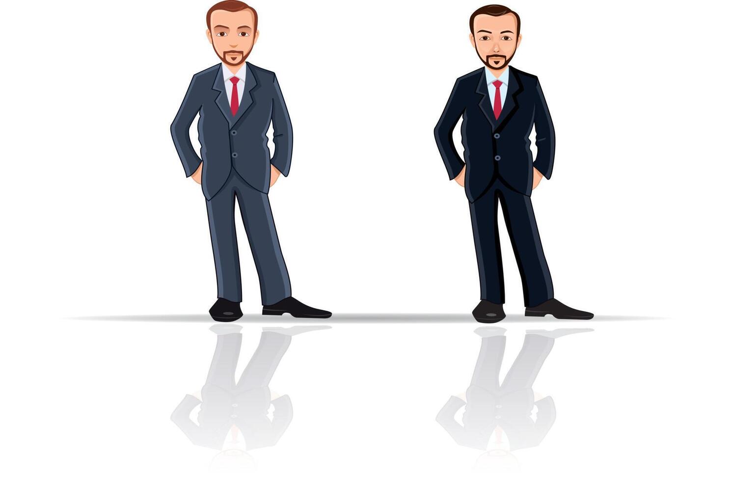 Smart male businessman in suit cartoon vector illustration. Handsome successful businessman icon.