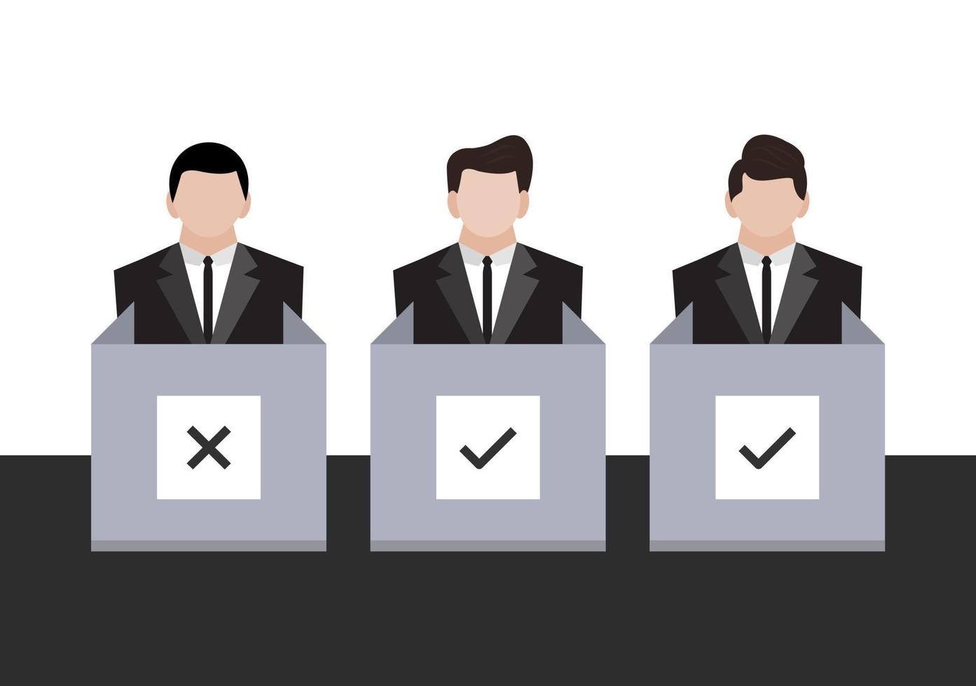 set of human voter at polling station background vector