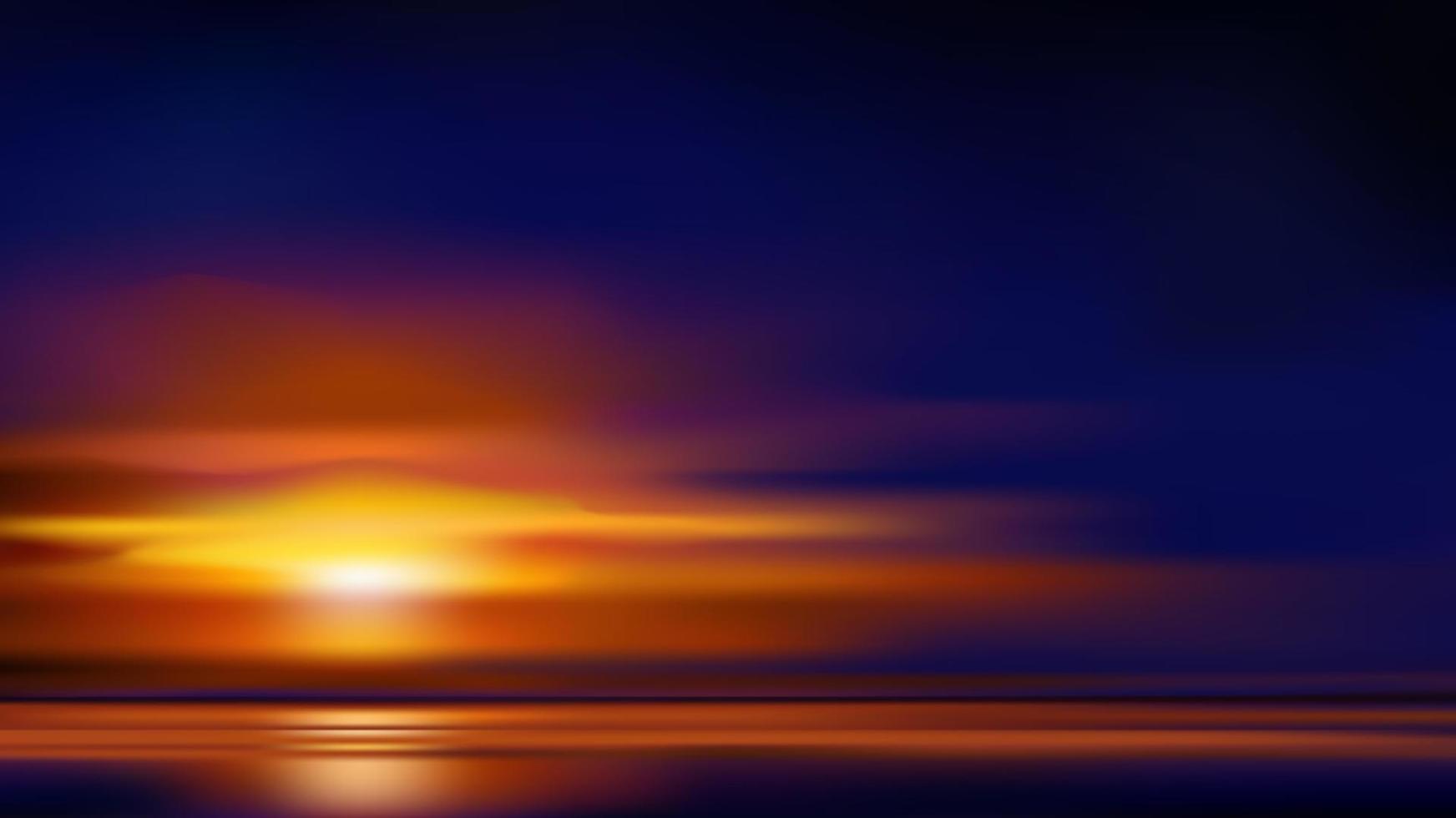 Dramatic blurry sunset sky background. Vector nature illustration