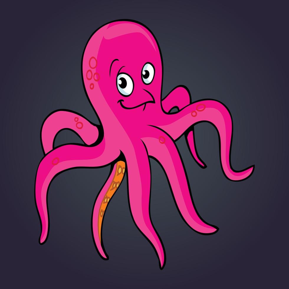 cartoon octopus with vector pro illustration