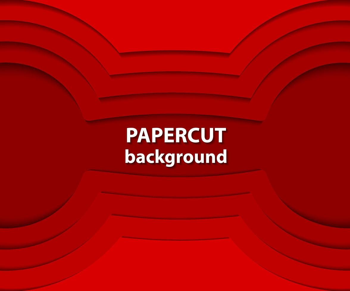 Vector background with red paper cut shapes. 3D abstract paper art style, design layout for business presentations, flyers, posters, prints, decoration, cards, brochure cover.