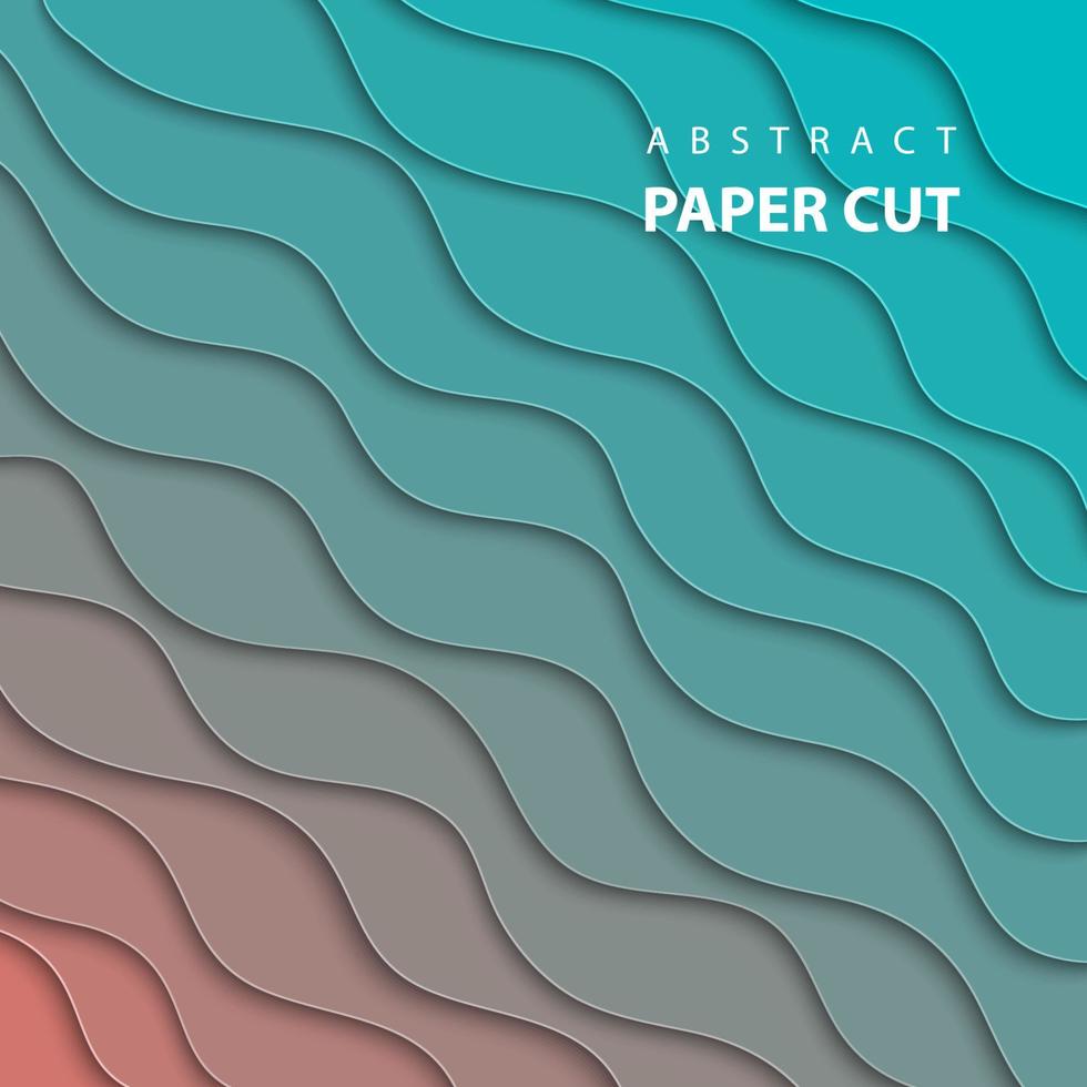 Vector background with blue gradient color paper cut geometric shapes. 3D abstract paper style, design layout for business presentations, flyers, posters, decoration, cards, brochur cover