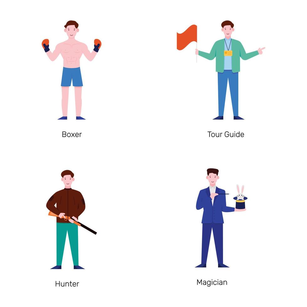 Professions Characters Illustrations Vectors Pack