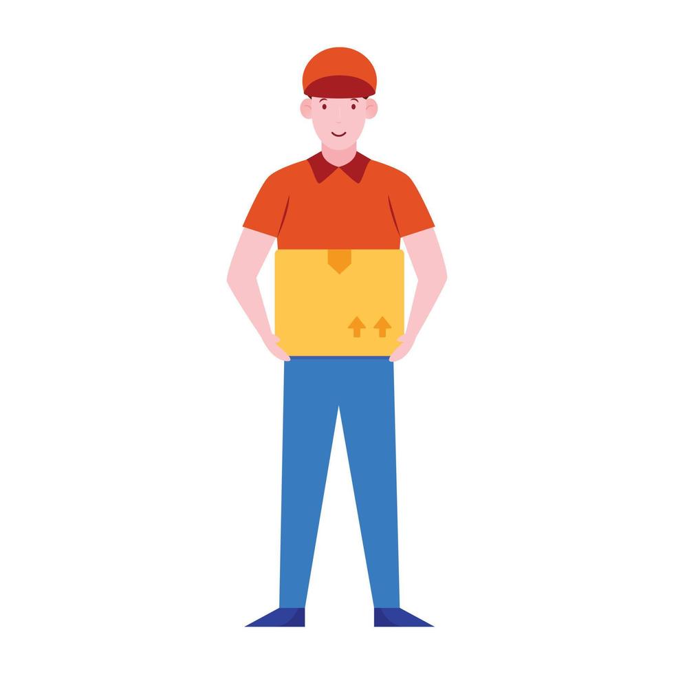 A courier service boy postman illustration character vector