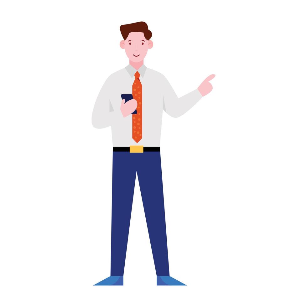 Salesman flat character a person who selling products vector