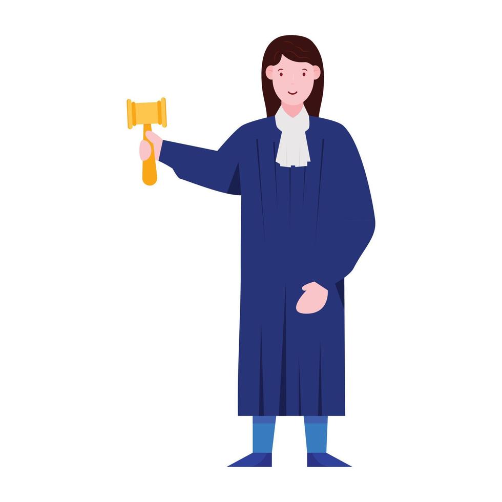 A public law officer females judge in flat character vector