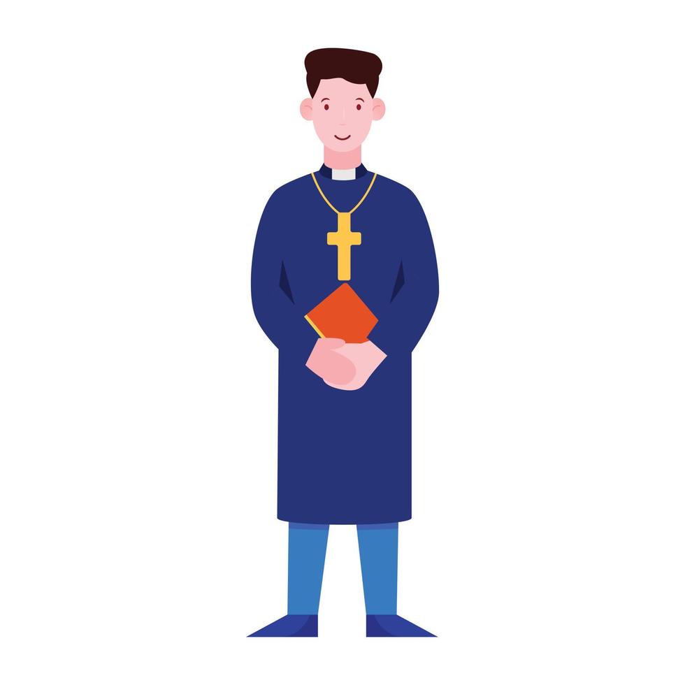 Religious person who serves at church priest vector