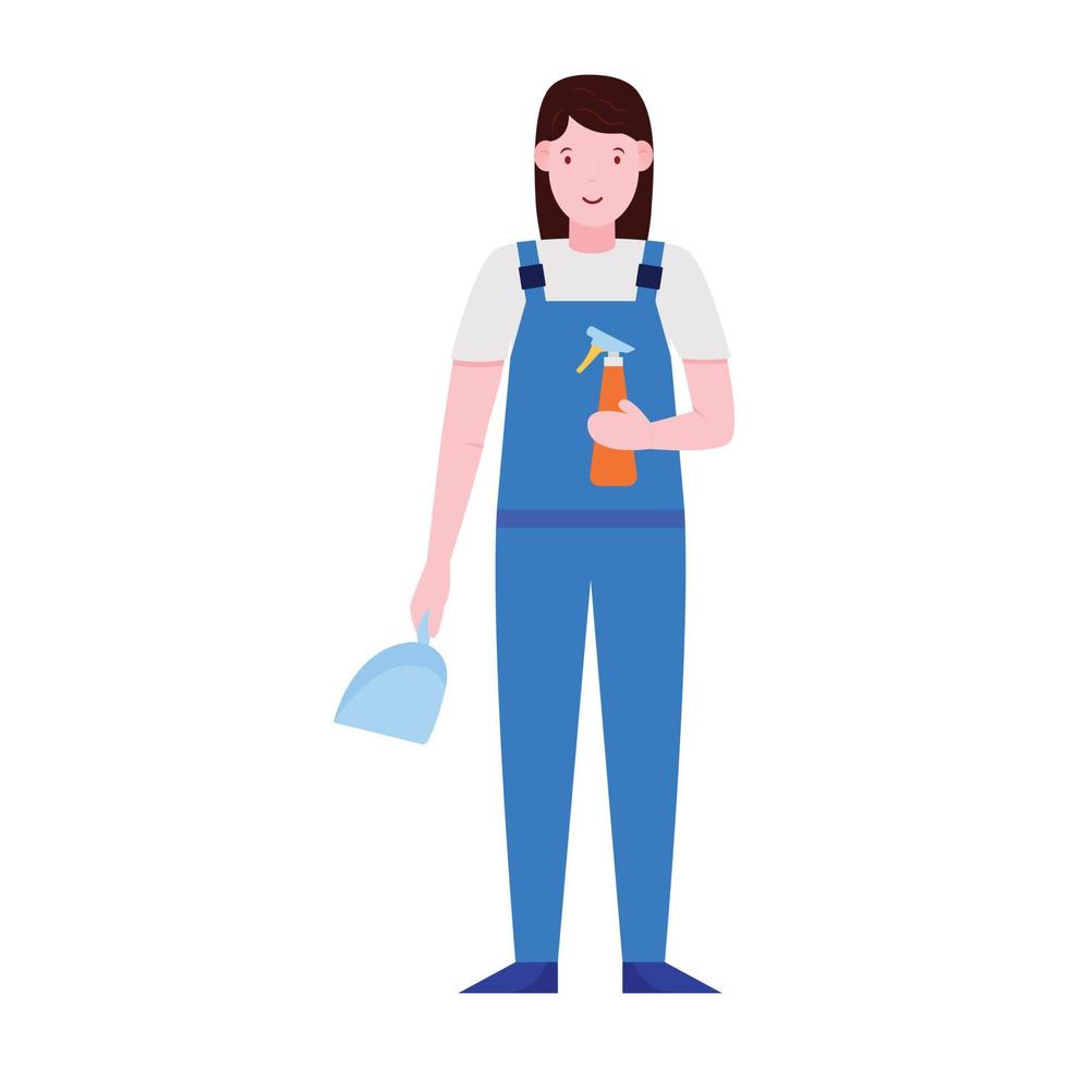 Housekeeper illustration in flat vector