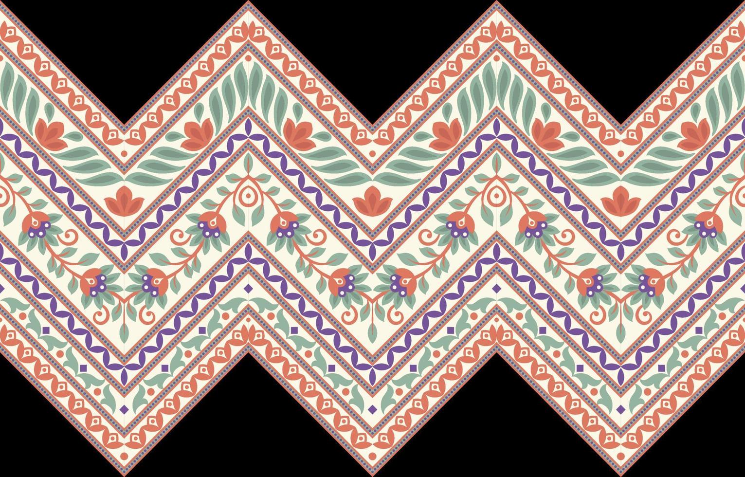 Geometric ethnic pattern seamless flower color oriental. seamless pattern. Design for fabric, curtain, background, carpet, wallpaper, clothing, wrapping, Batik, fabric Vector illustration.