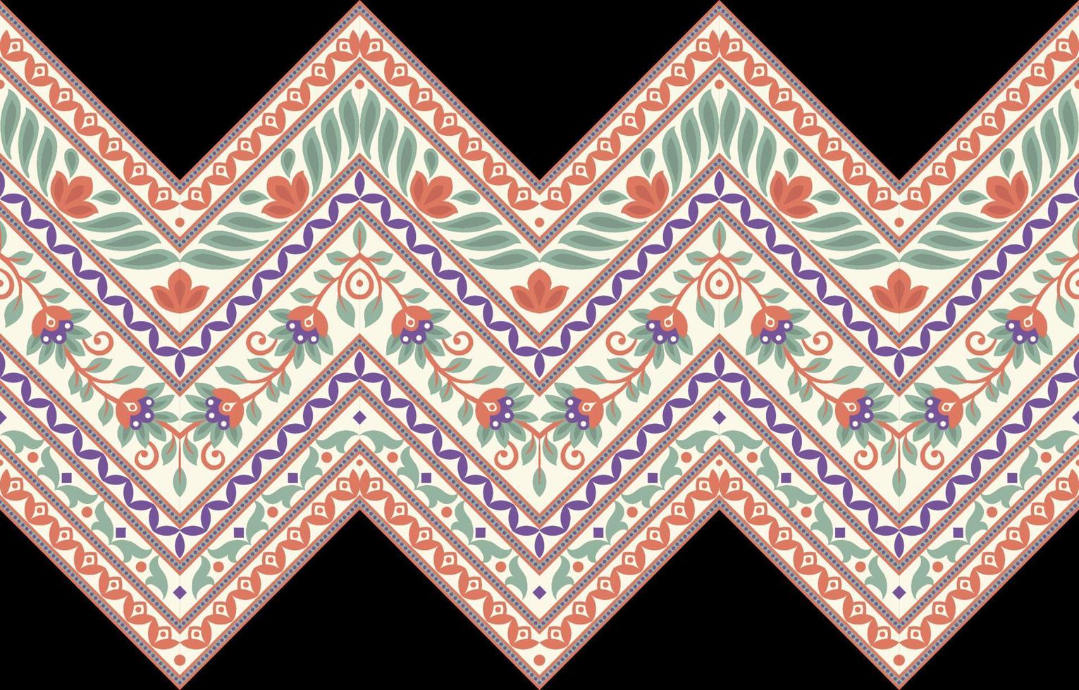 Geometric ethnic pattern seamless flower color oriental. seamless pattern. Design for fabric, curtain, background, carpet, wallpaper, clothing, wrapping, Batik, fabric Vector illustration.