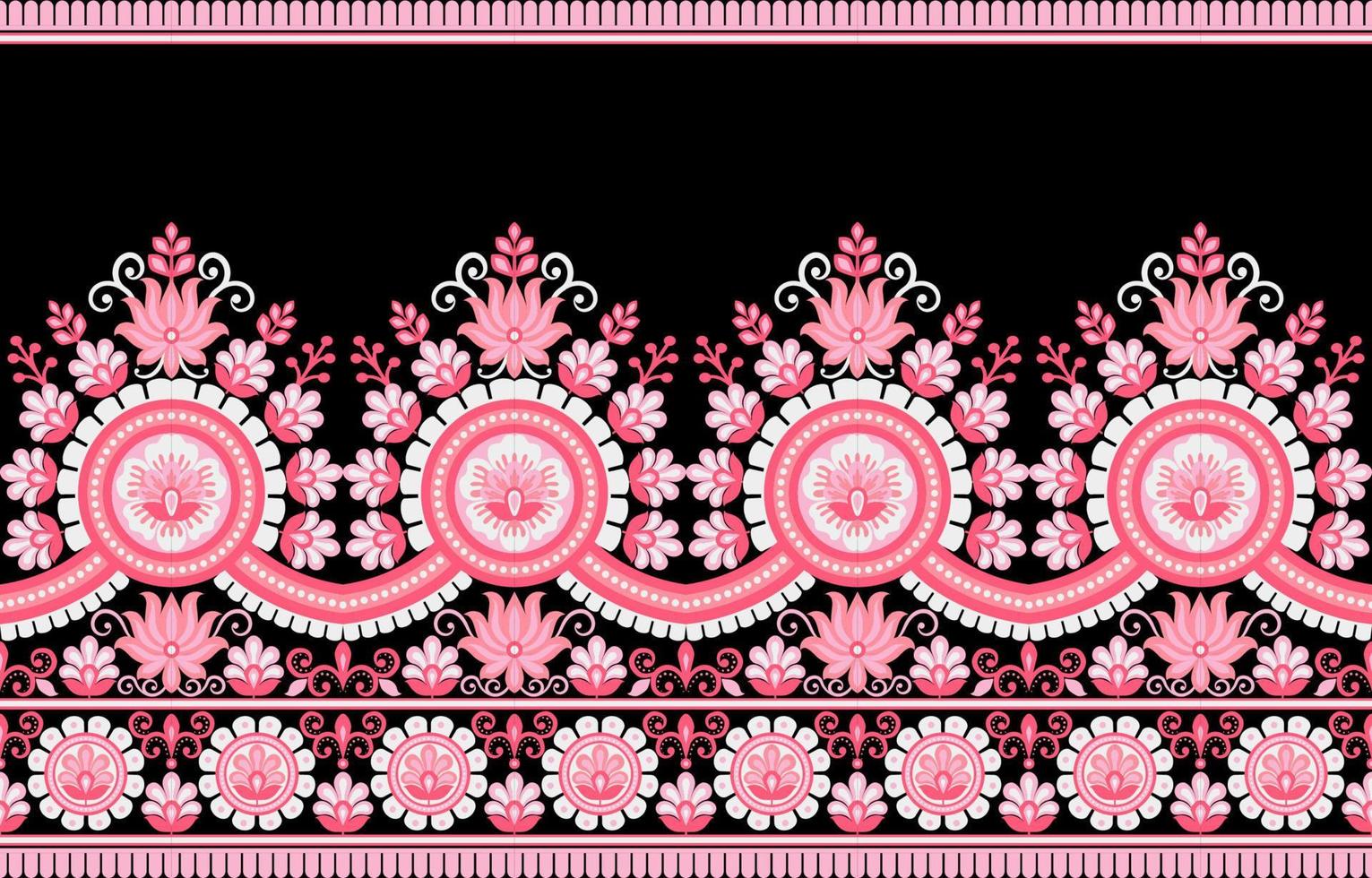 Geometric ethnic pattern seamless flower color oriental. seamless pattern. Design for fabric, curtain, background, carpet, wallpaper, clothing, wrapping, Batik, fabric Vector illustration.