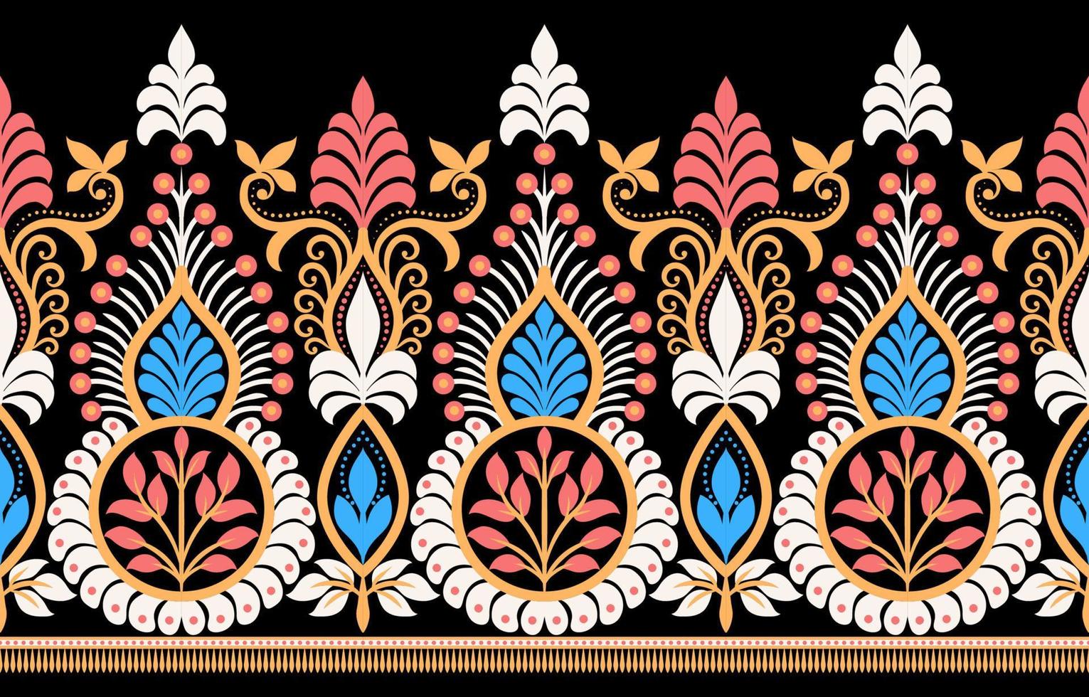 Geometric ethnic pattern seamless flower color oriental. seamless pattern. Design for fabric, curtain, background, carpet, wallpaper, clothing, wrapping, Batik, fabric Vector illustration.