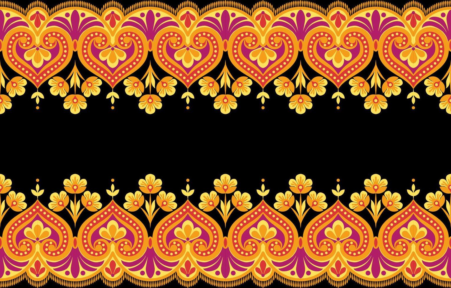 Geometric ethnic pattern seamless flower color oriental. seamless pattern. Design for fabric, curtain, background, carpet, wallpaper, clothing, wrapping, Batik, fabric Vector illustration.