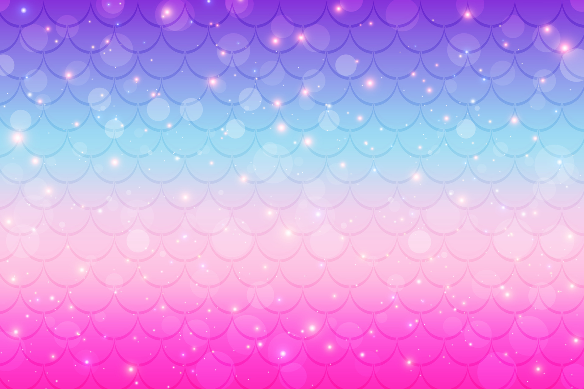 Mermaid rainbow background with scale and stars. Iridescent glitter fish  tail pattern. Kawaii vector texture. 15976097 Vector Art at Vecteezy