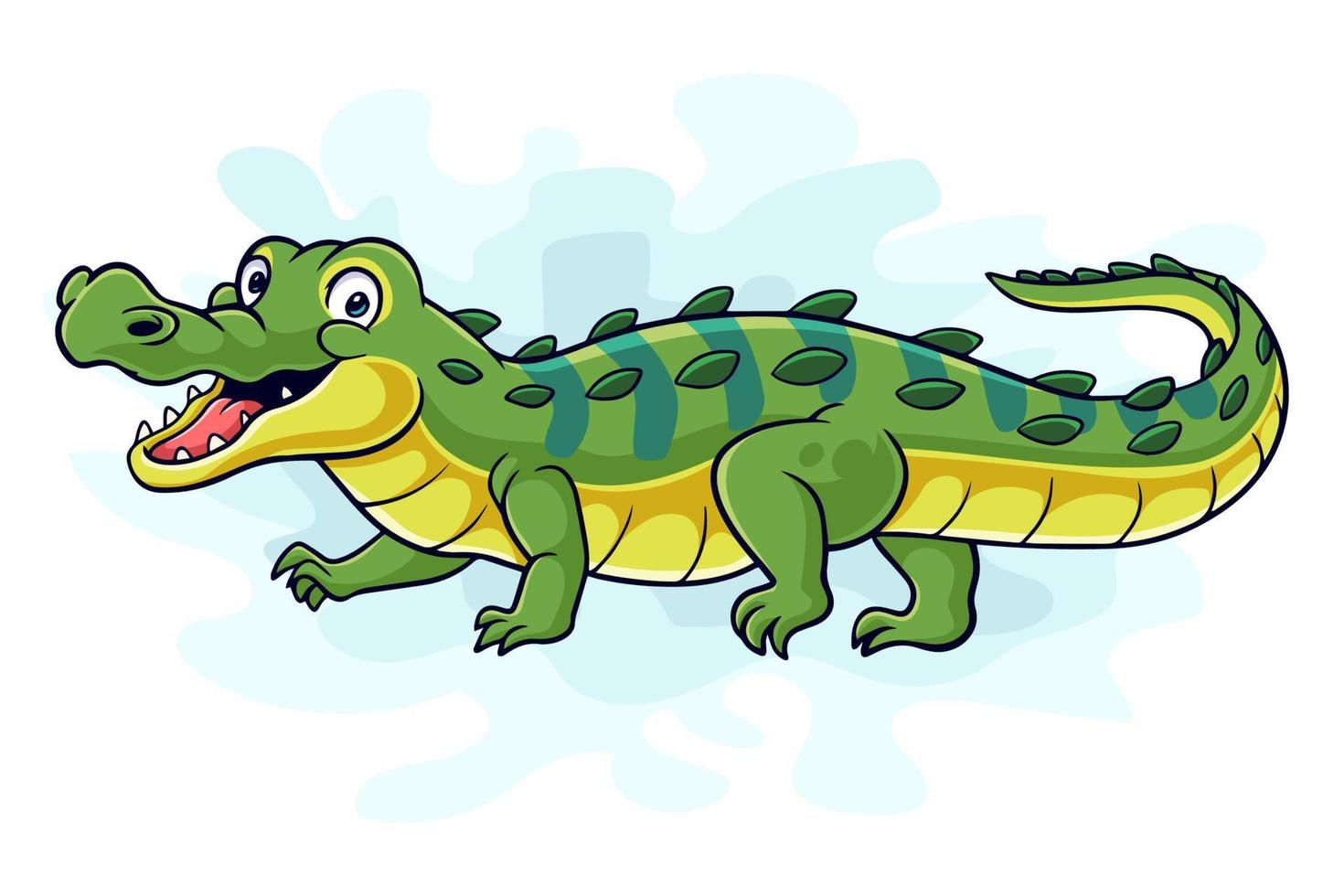 Cartoon funny crocodile isolated on white background vector