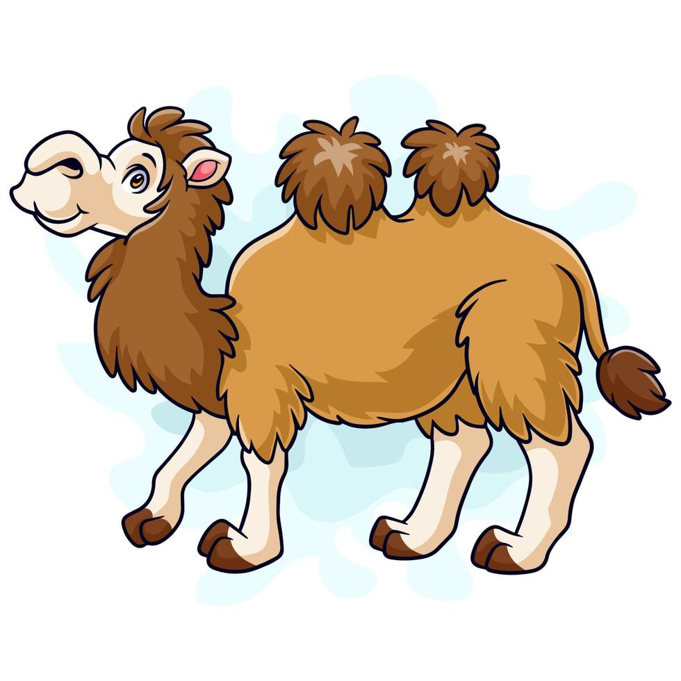 Cartoon funny camel isolated on white background vector