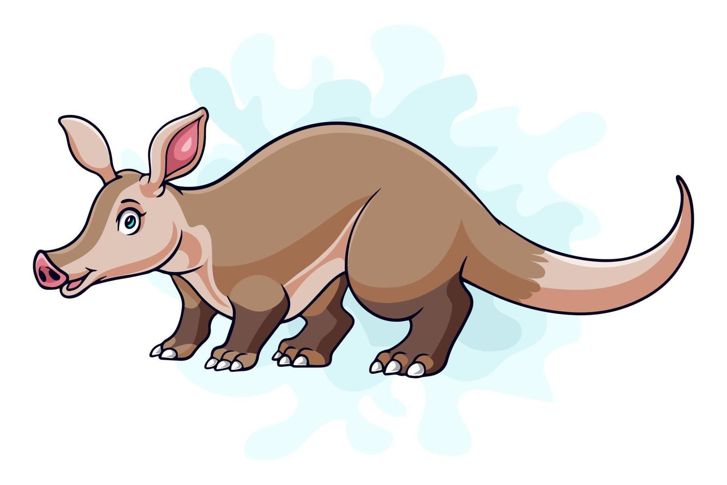 Cartoon funny Aardvark isolated on white background vector